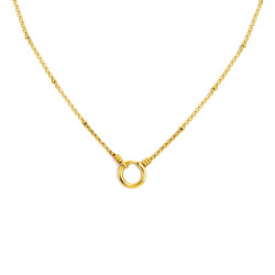 collier Marlù maglia mesh sfere al centro e moschettone anello