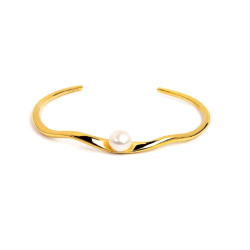 bracciale Marlù rigido forma organica con perla