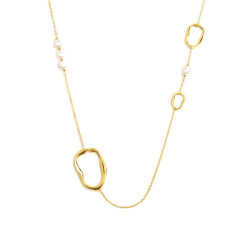 collana Marlù maglia rolò elementi forma organica con perle